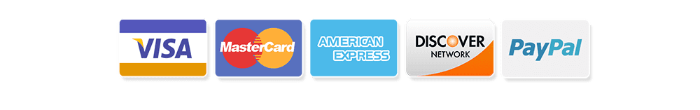 Visa, Mastercard, American Express, Discover