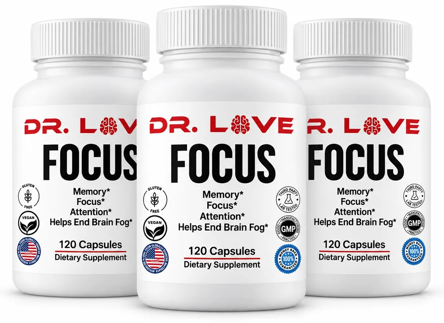 3 bottles of Dr. Love's Focus